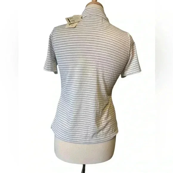 NWT Women’s golf polo EP Pro Tour Tech black and white striped ladies size S P - Picture 3 of 8